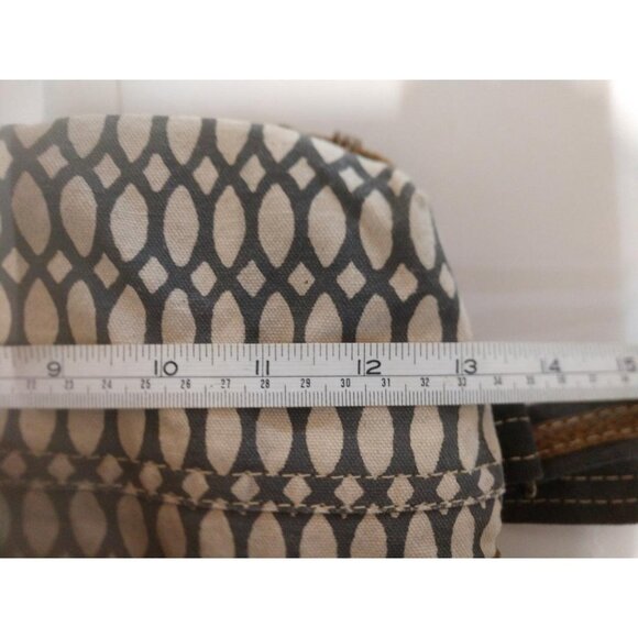 Myra Bag Canvas & Leather Backpack Purse With Geometric Print & Hair-On Flap - Picture 3 of 5